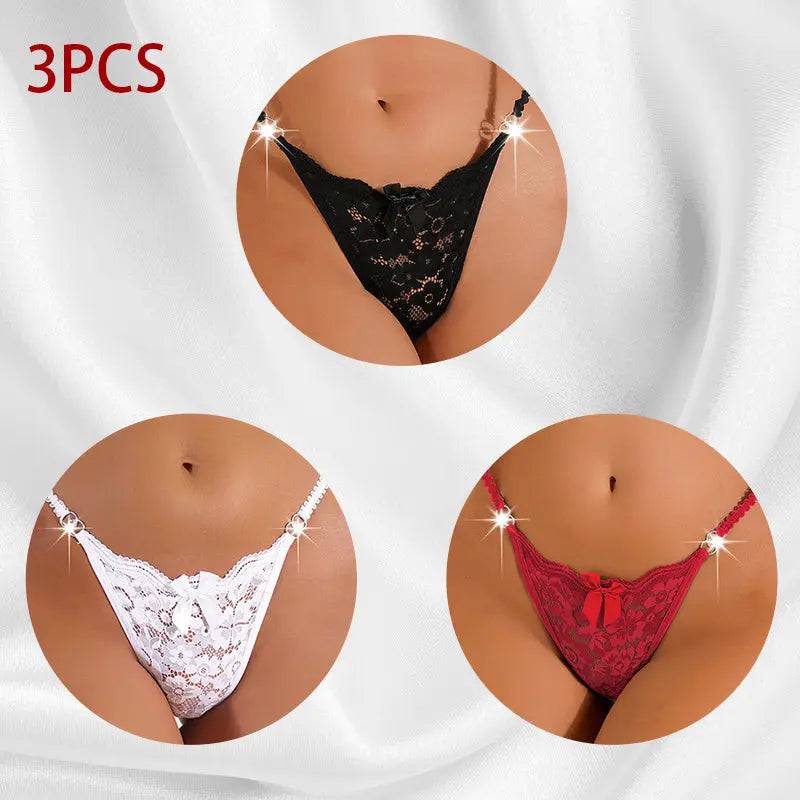 Women's Thong Lace Hollowed Out Mesh Gauze Panties Women's Traceless Panties - Urban Trend Fashion