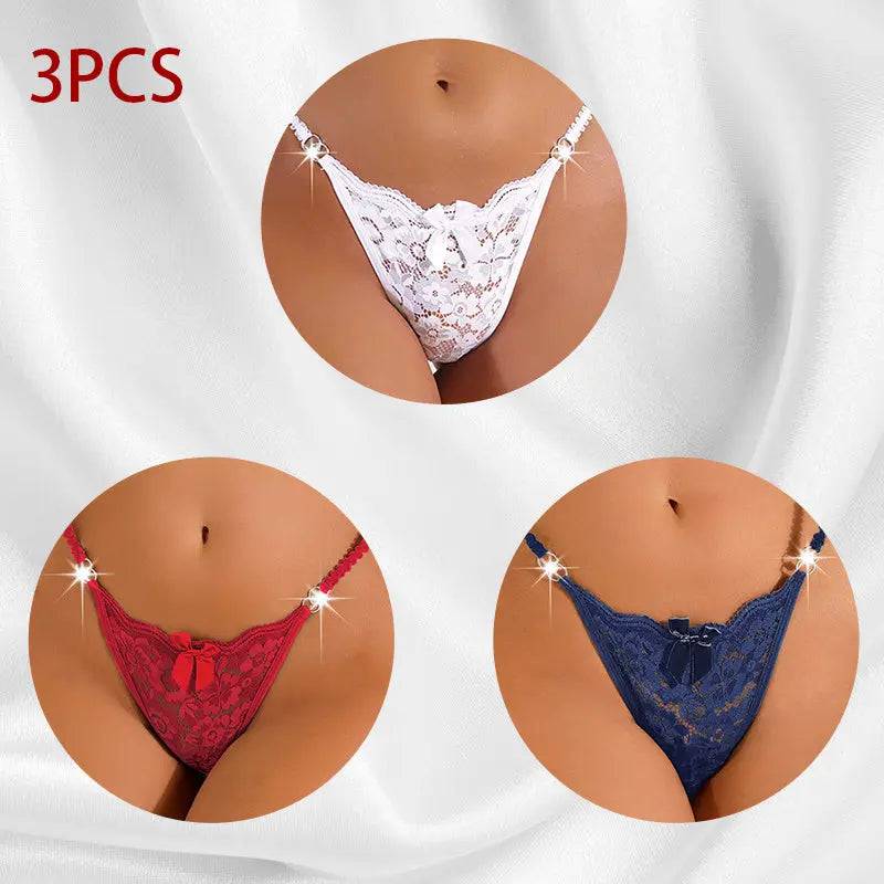 Women's Thong Lace Hollowed Out Mesh Gauze Panties Women's Traceless Panties - Urban Trend Fashion