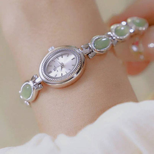 Women's Watch Ladies Bracelet Luxury Brand Waterproof Retro Natural Dongling Stone Hetian Jade Advanced Chain Watches Gift - Urban Trend Fashion