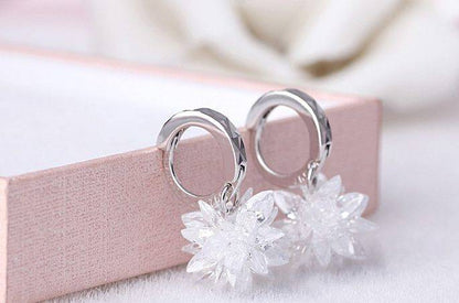 New fashion pure beauty ice 925 silver earrings hypoallergenic non-fading earrings - Urban Trend Fashion