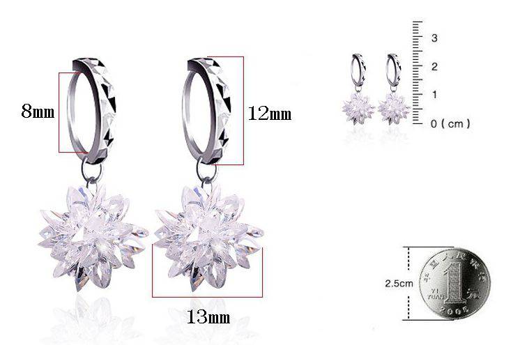 New fashion pure beauty ice 925 silver earrings hypoallergenic non-fading earrings - Urban Trend Fashion